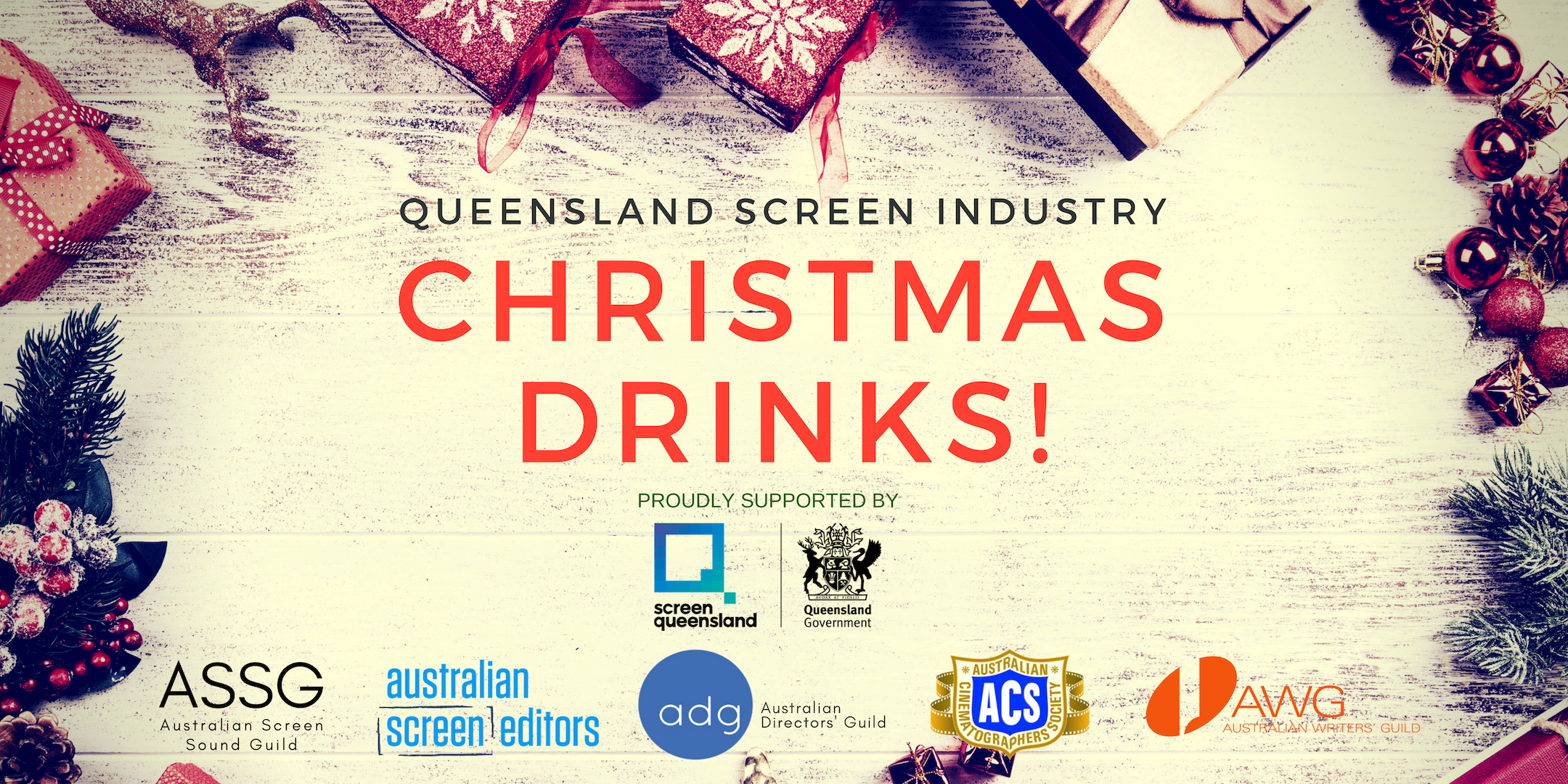 QLD Screen Industry Christmas Drinks Header Image